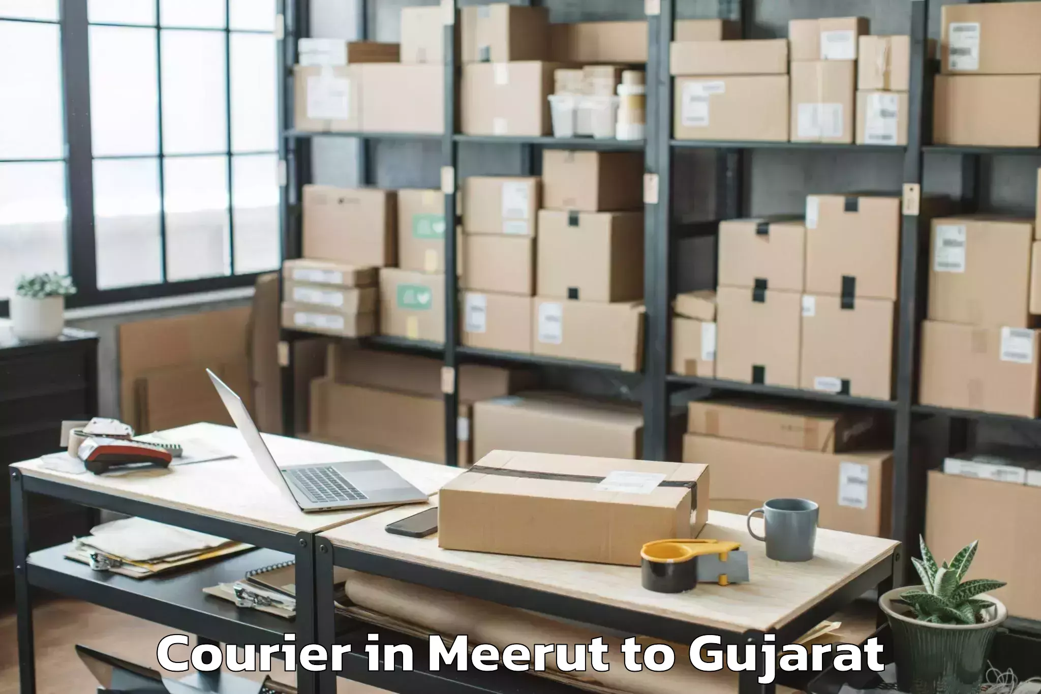 Book Meerut to Adalaj Courier